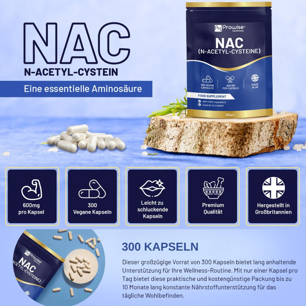 Prowise Healthcare | Vegan N-Acetyl-Cystein (NAC) 600 mg - 300 Kapseln