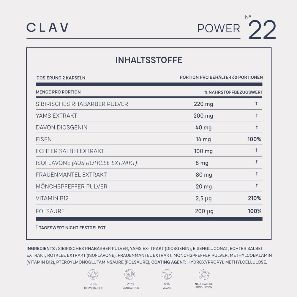 Clav | N°22 POWER Hormonbalance für die Frau