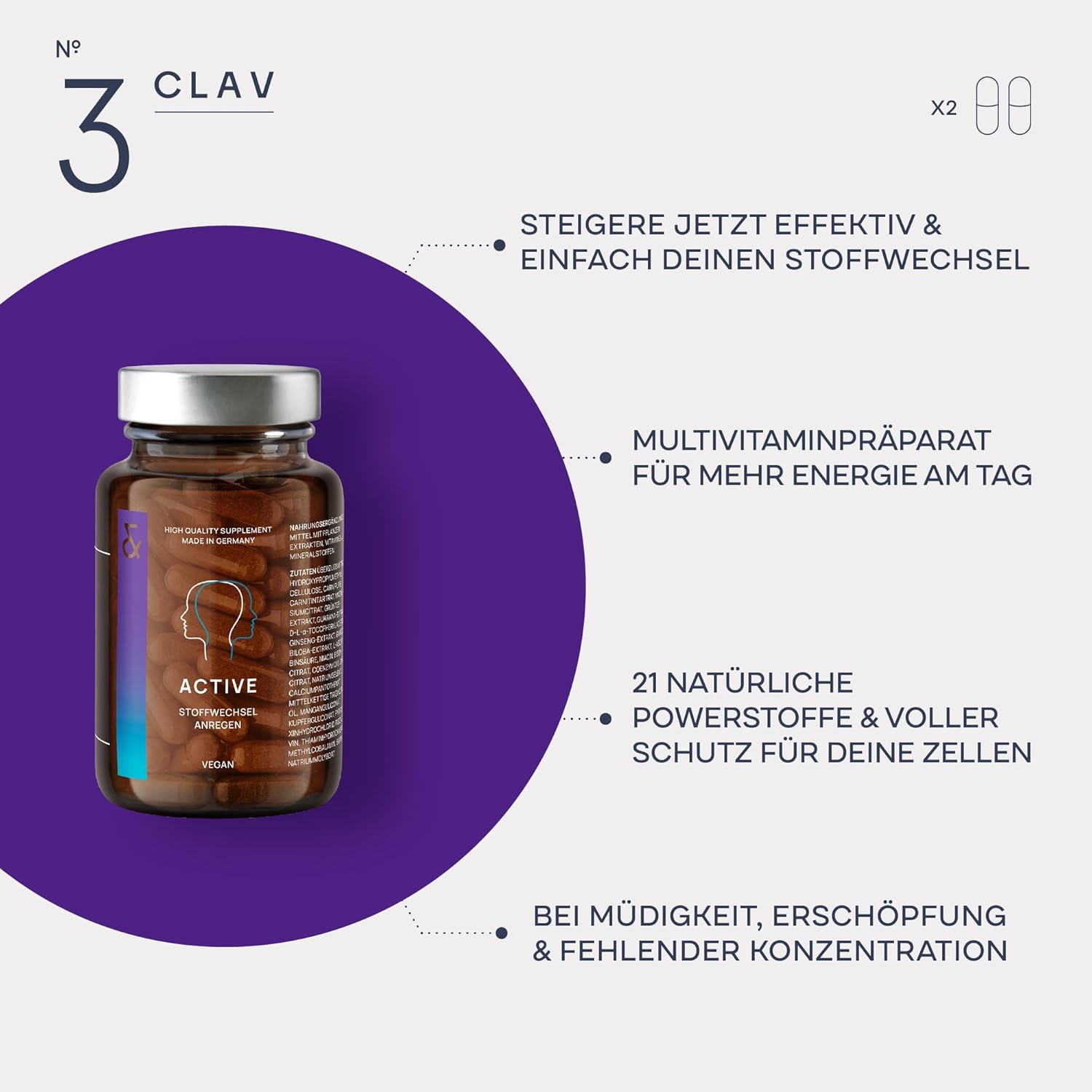 Clav | N°3 ACTIVE Stoffwechsel Kapseln
