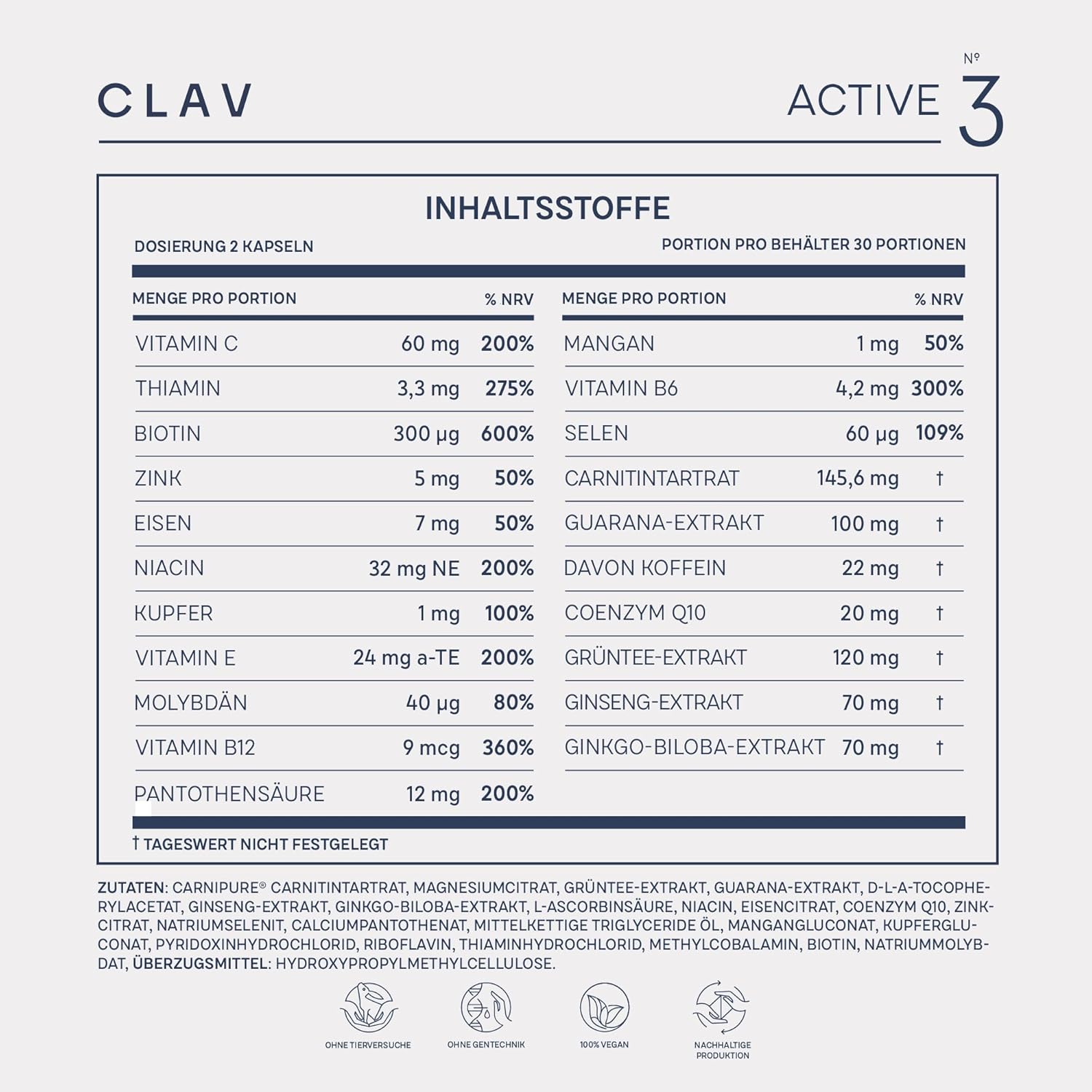 Clav | N°3 ACTIVE Stoffwechsel Kapseln