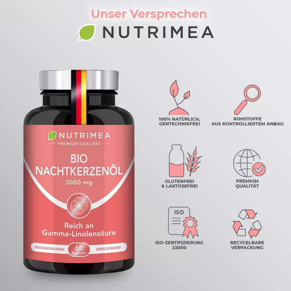 Nutrimea | BIO Nachtkerzenöl  – 60 Kapseln