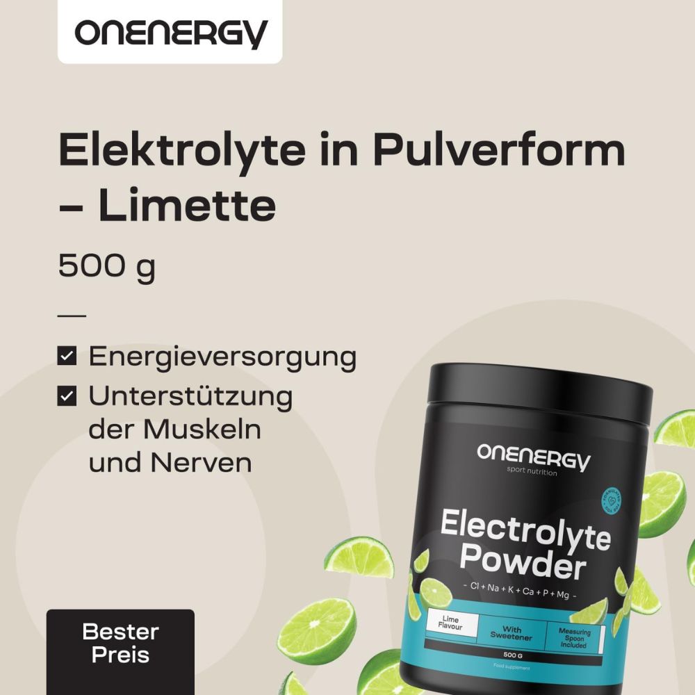 OnEnergy | Elektrolyte in Pulverform – Limette - 500 g