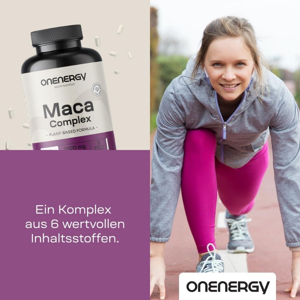 OnEnergy | Maca Komplex 1200 mg Für Energie, Ausdauer und sexuelle Vitalität - 90 Kapseln