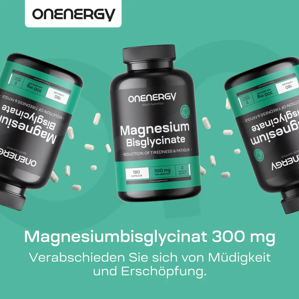 OnEnergy | Magnesiumbisglycinat 300 mg für maximale Effizienz - 180 Kapseln