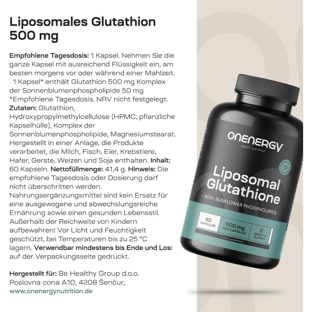 OnEnergy | Liposomales Glutathion 500 mg - 60 Kapseln