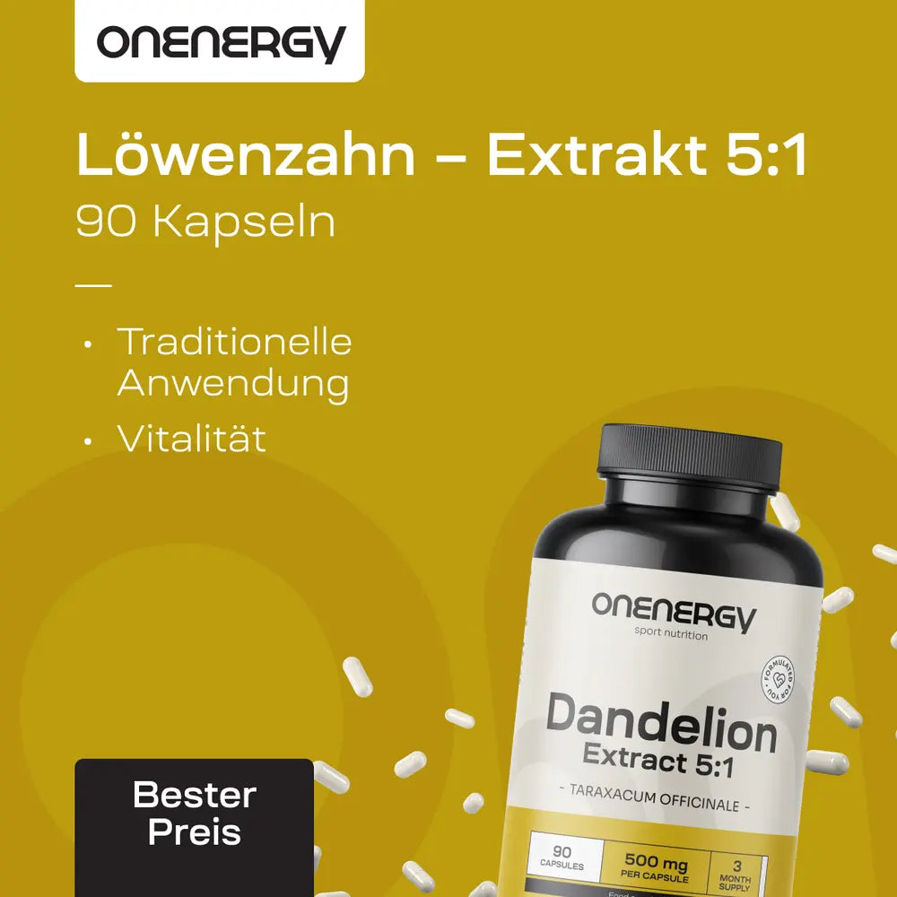 OnEnergy | Löwenzahn – Extrakt 5:1 - 90 Kapseln