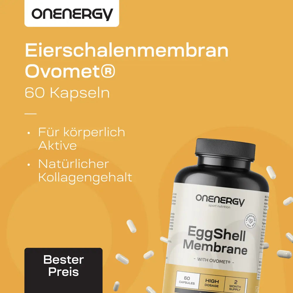 OnEnergy | Eierschalenmembran Ovomet® für einen aktiven Alltag - 60 Kapseln