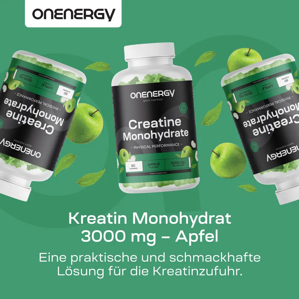 OnEnergy | Kreatin Monohydrat 3000 mg – Apfel - 90 Gummibonbons