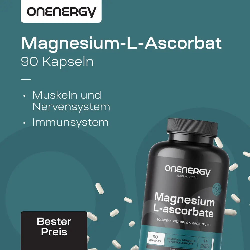 OnEnergy | Magnesium-L-Ascorbat – 90 Kapseln