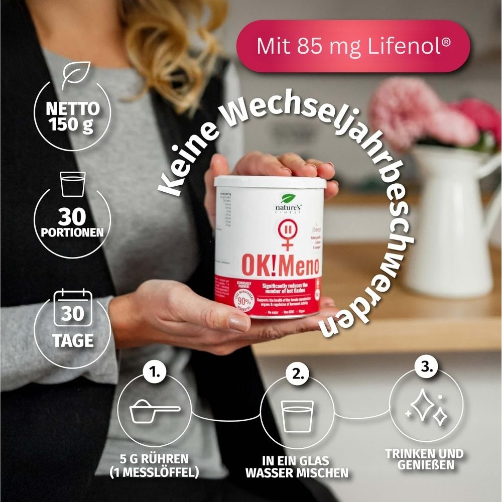 Nature`s Finest | Ok!Meno gegen Hitzewallungen, Wechseljahre & Menopause