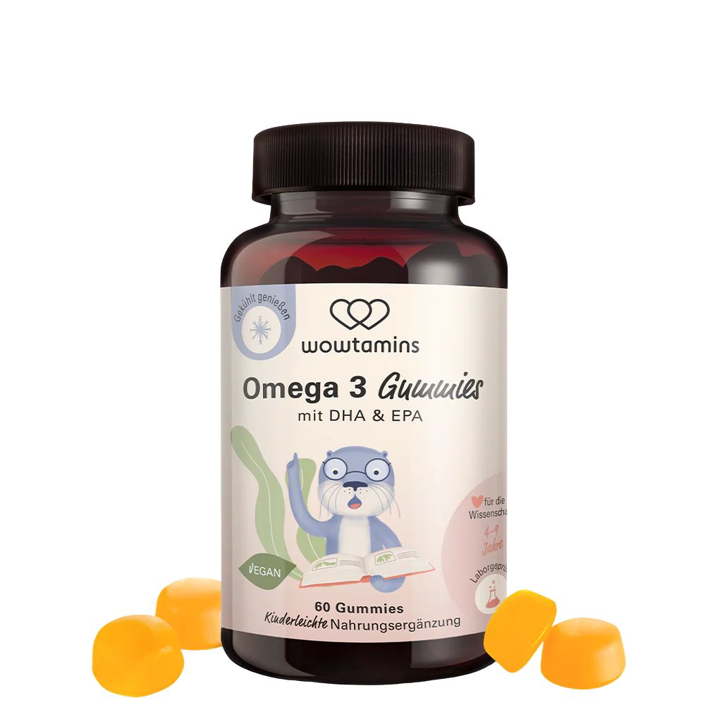 WOWTAMINS I Omega 3 Gummies für Kinder MIT ZUCKER - 60 Gummies