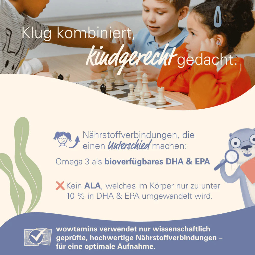 WOWTAMINS I Omega 3 Gummies für Kinder MIT ZUCKER - 60 Gummies