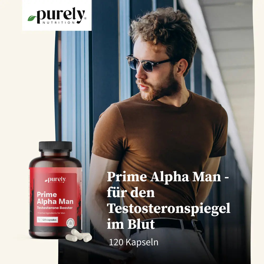 Purely | Prime Alpha Man - für einen optimalen Testosteronspiegel im Blut - 120 Kapseln