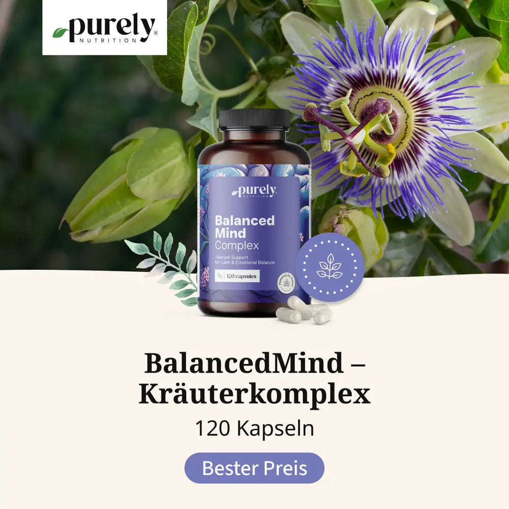 Purely | BalancedMind – Kräuterkomplex für Ruhe und inneres Gleichgewicht - 120 Kapseln