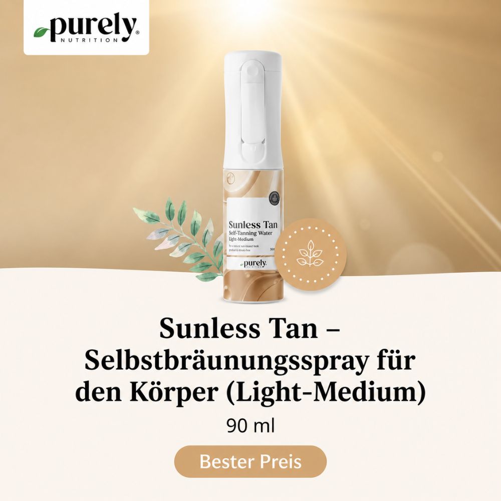 Purely Cosmetics® | Sunless Tan – Selbstbräunungsspray für den Körper (Light–Medium) - 90 ml