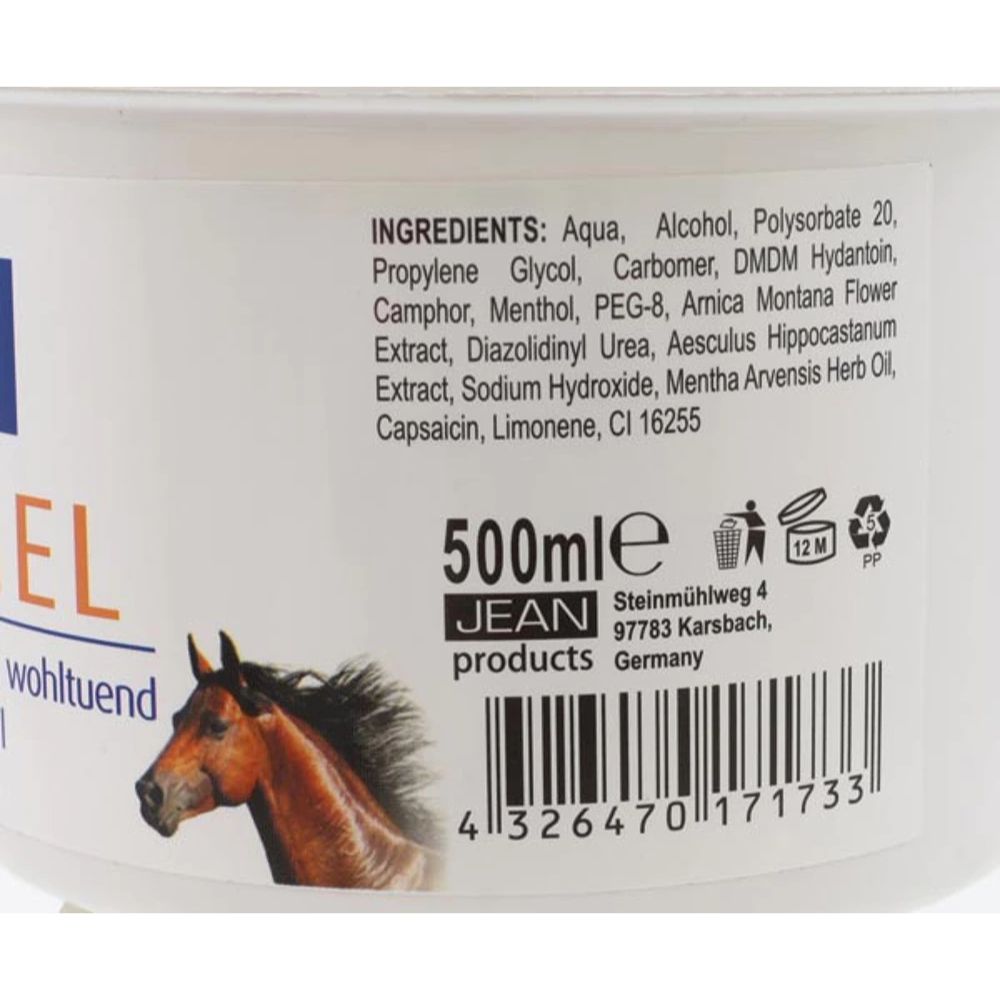 Elina Med | Pferdebalsam Chili-Gel - Wärmende Pflege für Muskeln &amp; Gelenke - 500ml