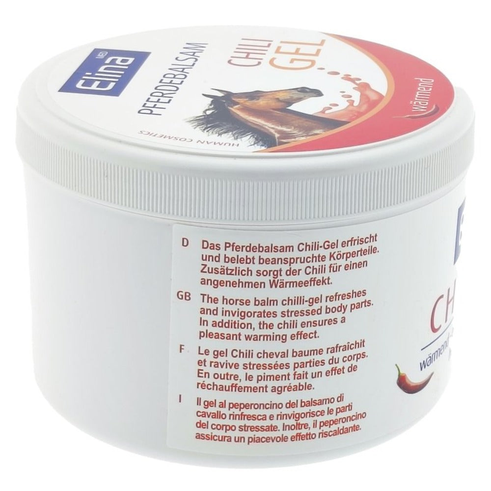 Elina Med | Pferdebalsam Chili-Gel - Wärmende Pflege für Muskeln &amp; Gelenke - 500ml
