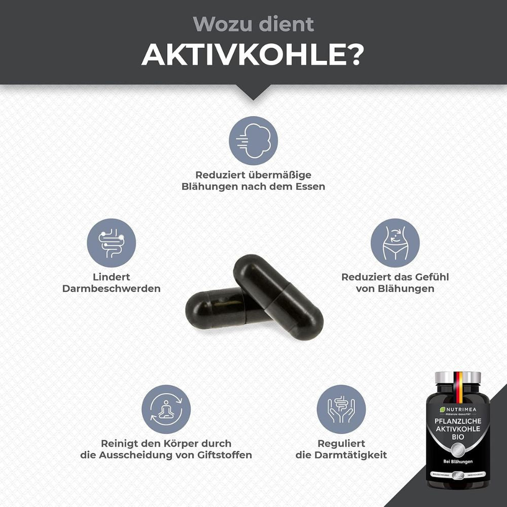 Nutrimea | Pflanzliche Aktivkohle BIO DETOX PURECOAL® - 60 Kapseln