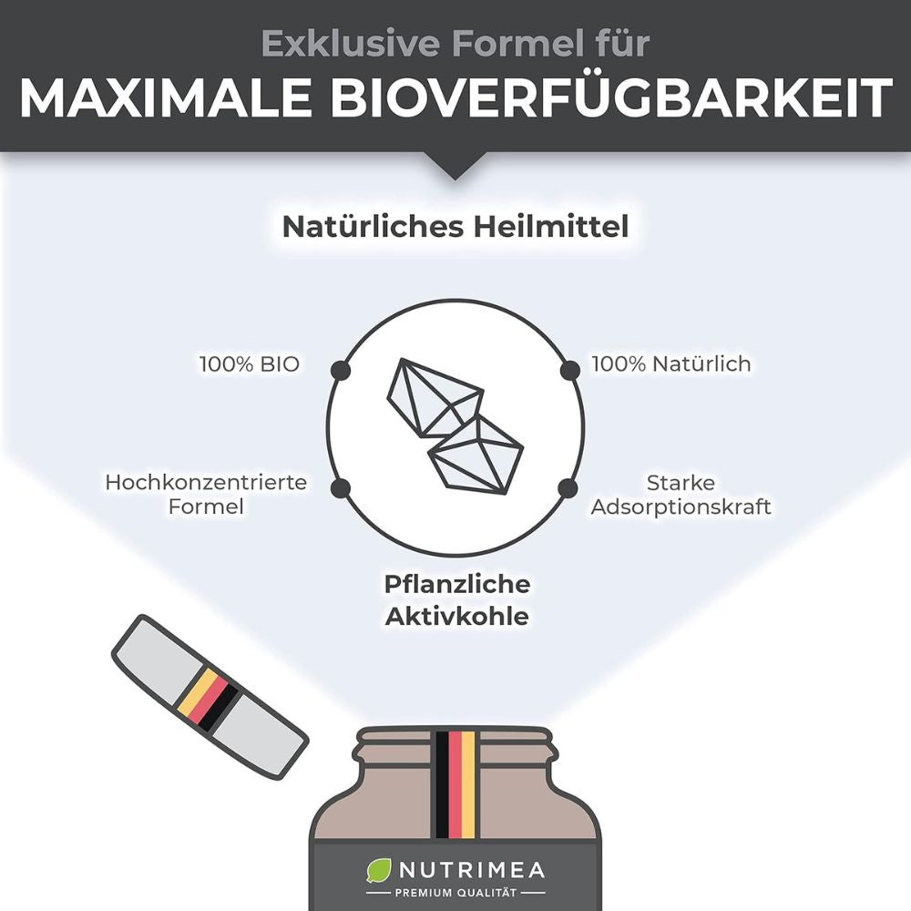 Nutrimea | Pflanzliche Aktivkohle BIO DETOX PURECOAL® - 60 Kapseln
