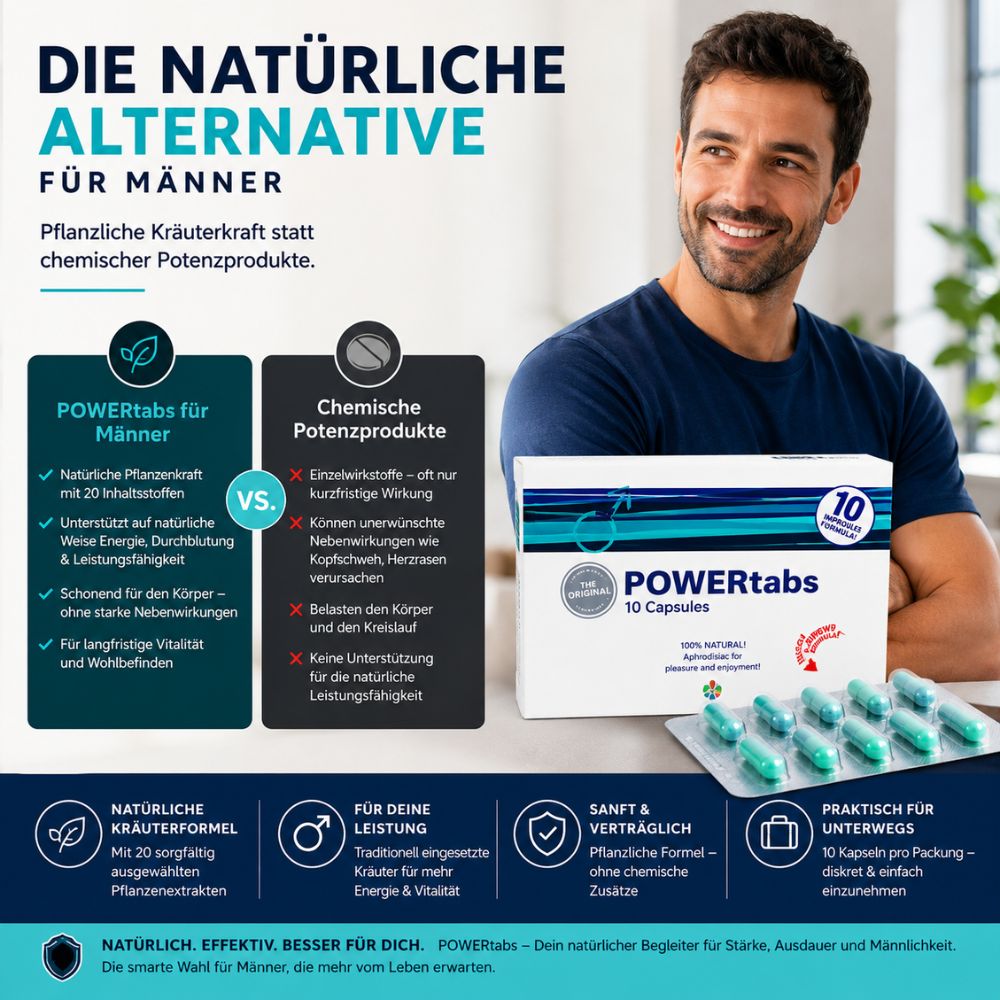 Herb Supply | Powertabs für Männer - Die natürliche Kraft für Männer - 10 Kapseln