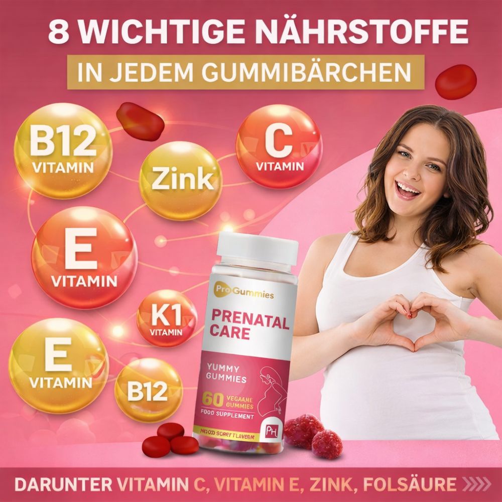 Prowise Healthcare | Prenatal Care Gummies – 400 µg Folsäure für Schwangerschaft & Kinderwunsch – 60 vegane Gummies