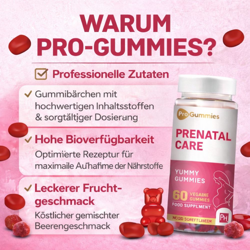 Prowise Healthcare | Prenatal Care Gummies – 400 µg Folsäure für Schwangerschaft & Kinderwunsch – 60 vegane Gummies