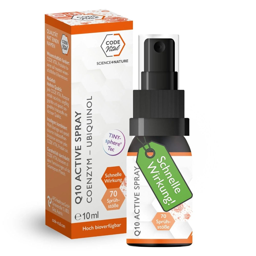 Code Vital | Q10 Active Spray mit Coenzym-Ubiquinol - ENERGIE für jede Zelle
