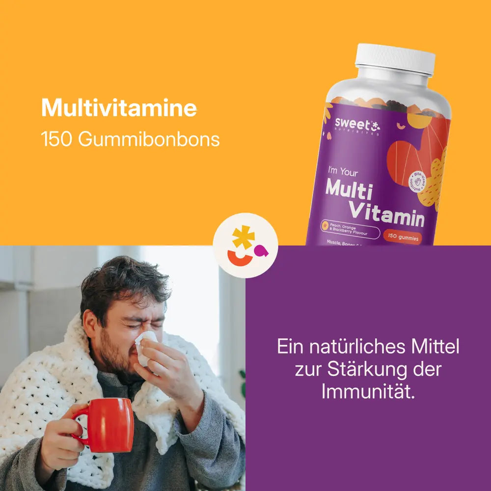 Sweet Nutribites | Multivitamine – Gummibonbons mit 10 Vitaminen - 150 Gummibonbons