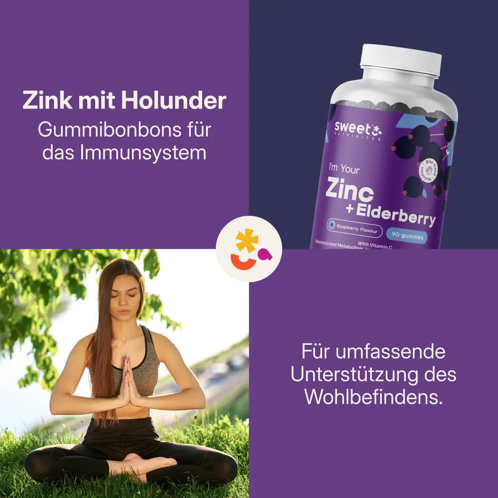 Sweet Nutribites | Zink mit Holunder - Immunsystem und Energie - 90 Gummibonbons