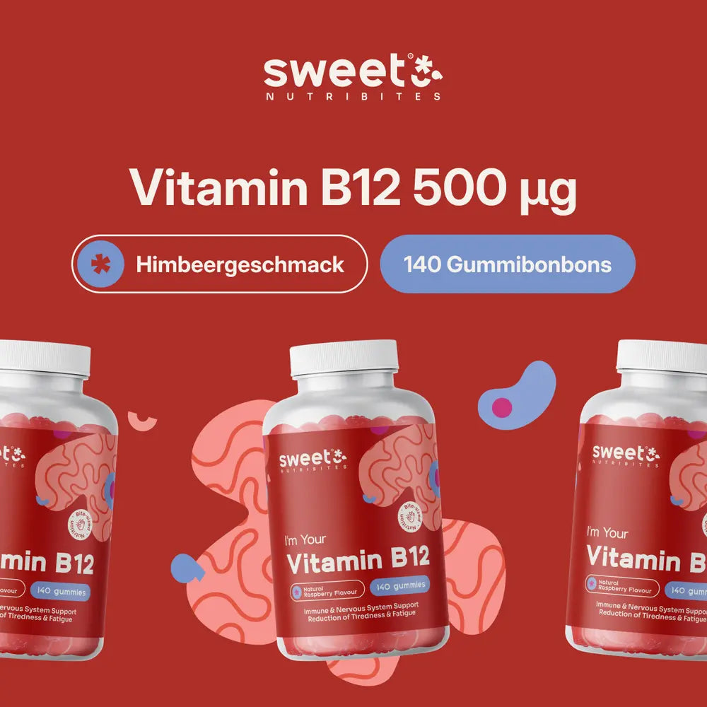 Sweet Nutribites | Vitamin B12 500 µg gegen Müdigkeit und Ermüdung - 140 Gummibonbons