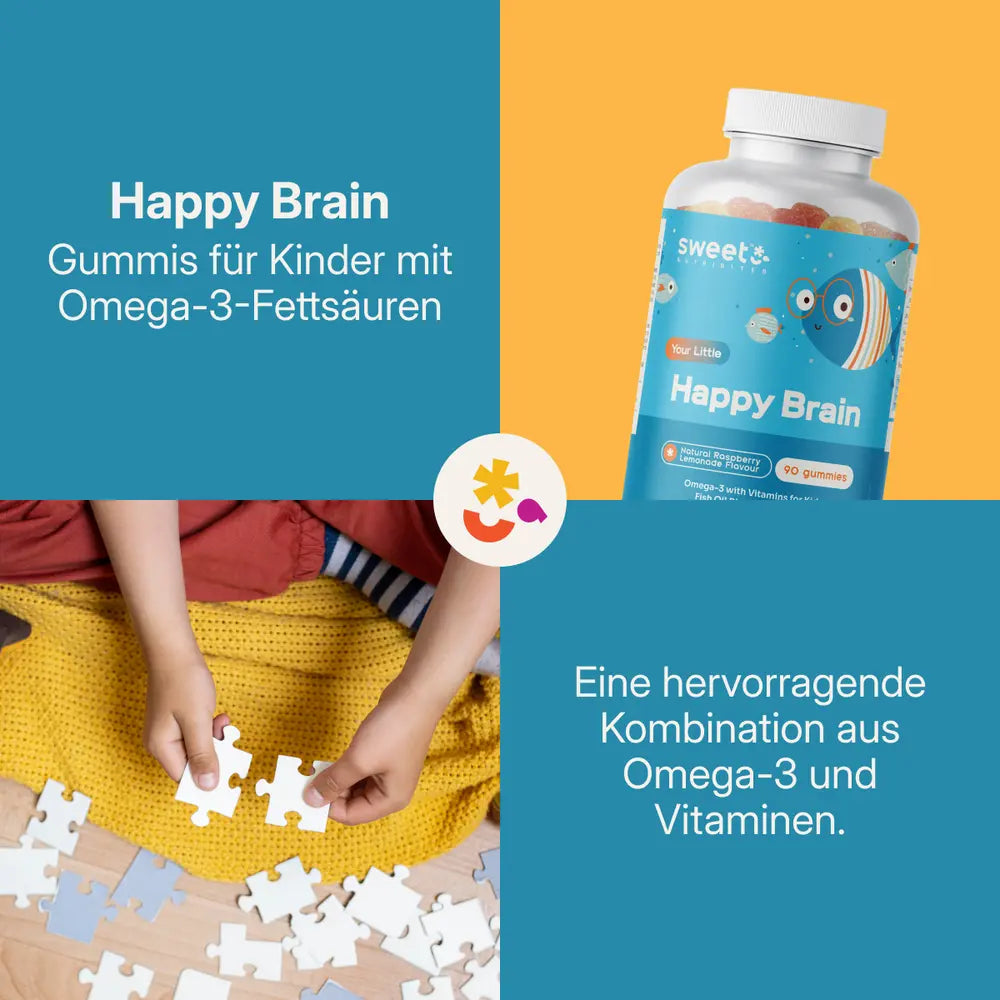 Sweet Nutribites | Happy Brain – Gummis für Kinder mit Omega-3 - 90 Gummibonbons