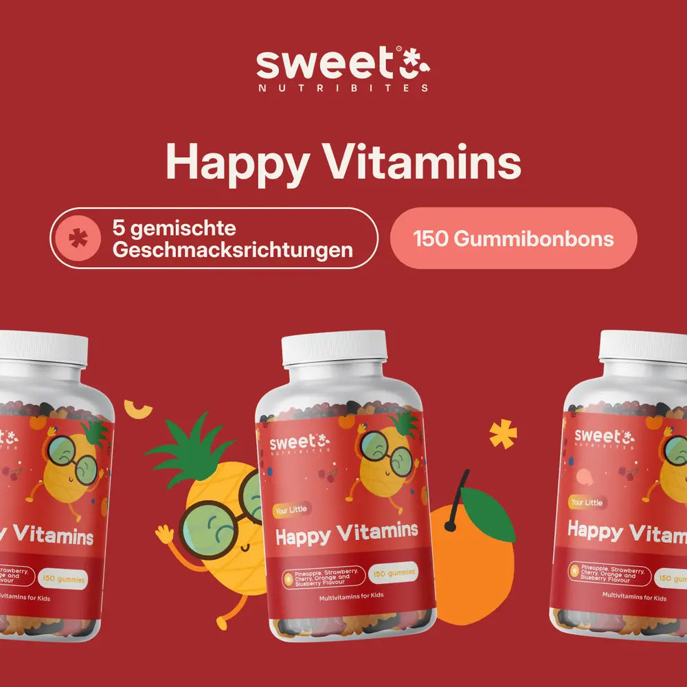 Sweet Nutribites | Happy Vitamins – Multivitaminen für Kinder - 150 Gummibonbons