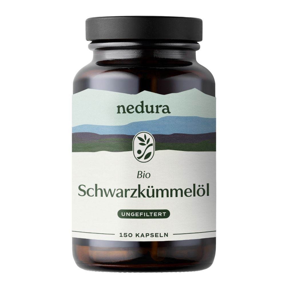 Nedura BIO Schwarzkümmelöl Kapseln (ungefiltert) – 150 Stück