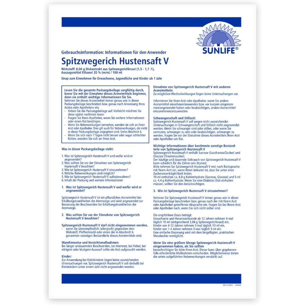 Sunlife | Spitzwegerich Hustensaft V