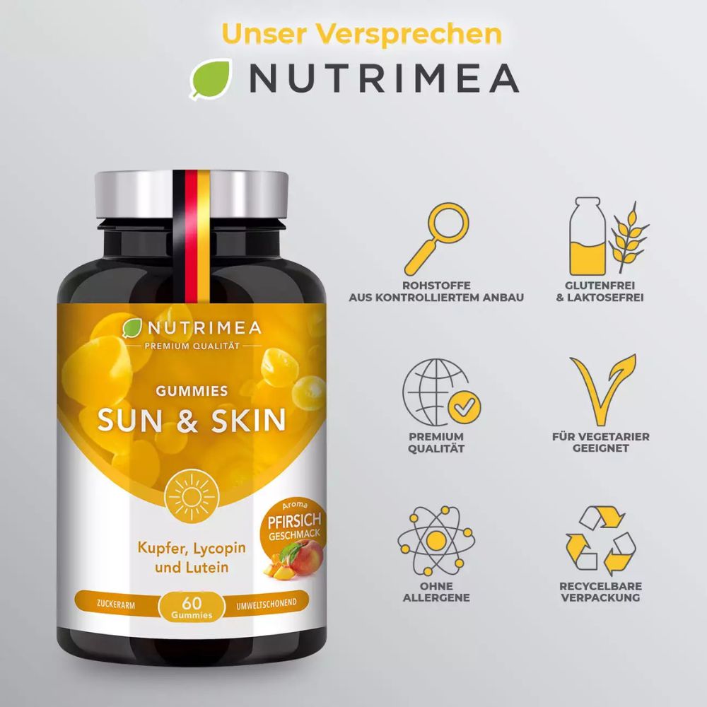 Nutrimea | Sun & Skin für schöne Bräune & Hautschutz - 60 Gummies