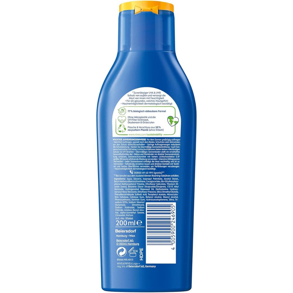 NIVEA SUN | Schutz & Pflege Sonnenmilch LSF 50+ - 200 ml