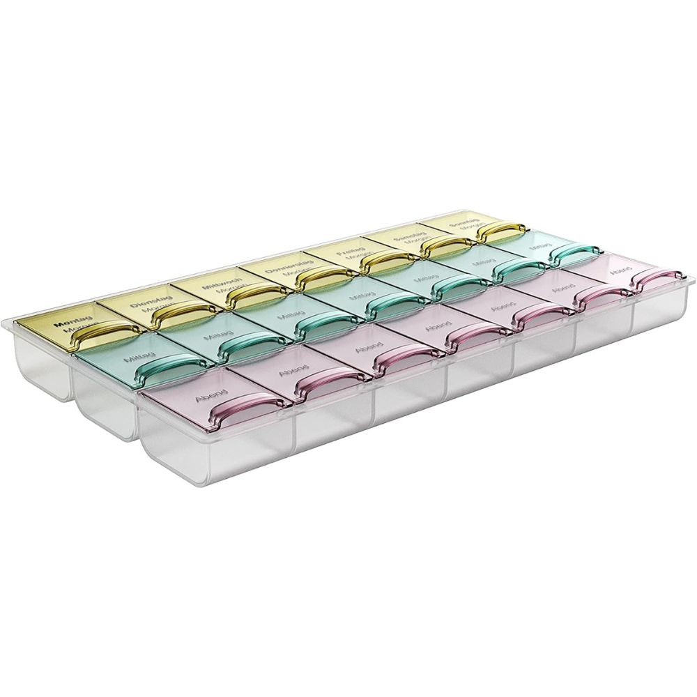 Haro | Pillenbox flach & bunt für 1 Woche