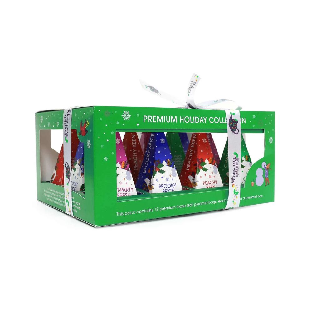 English Tea Shop | Tee Geschenk "Holiday Collection" mit Schleife - Grün - 12 Pyramiden-Beutel