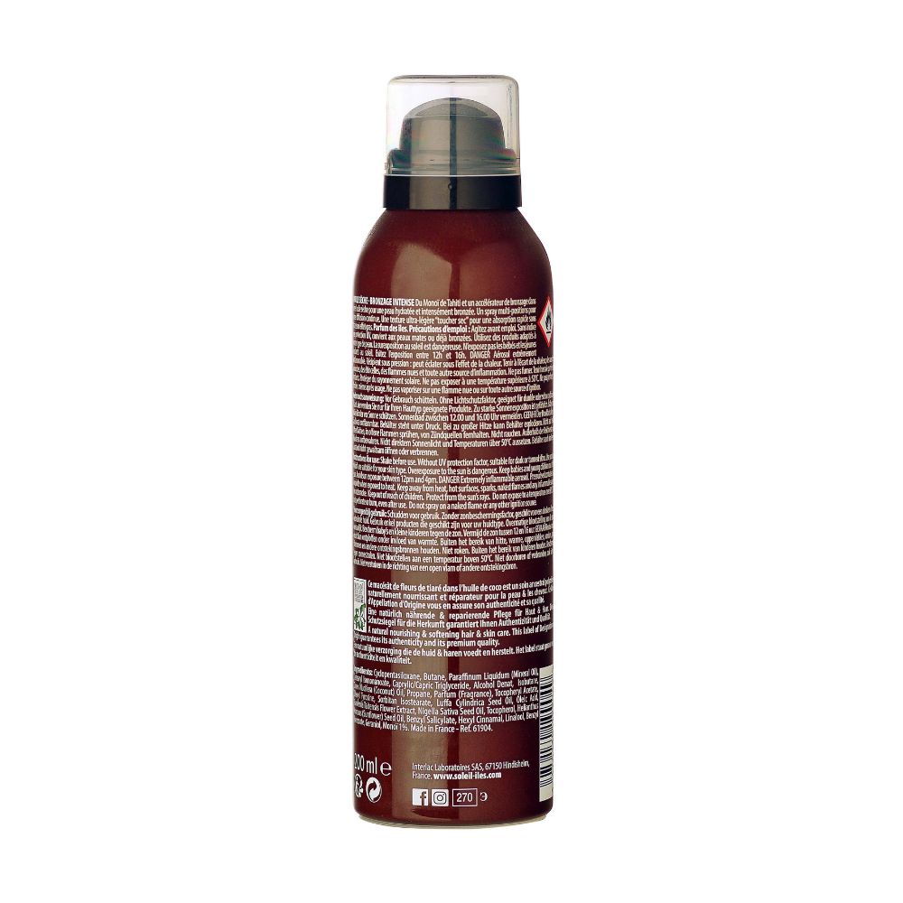 Soleil des îles | Premium Bräunungsspray - intensives Bräunungsöl  SPF0(200ml)