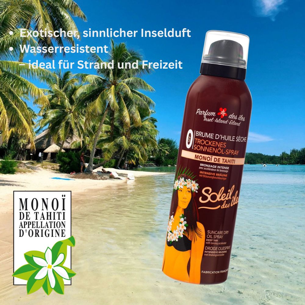 Soleil des îles | Premium Bräunungsspray - intensives Bräunungsöl  SPF0(200ml)