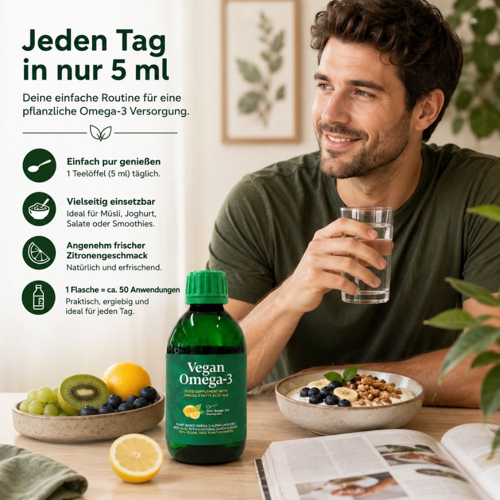 Jonelia | Vegan Omega-3 Öl mit natürlichem Zitronengeschmack – 250 ml