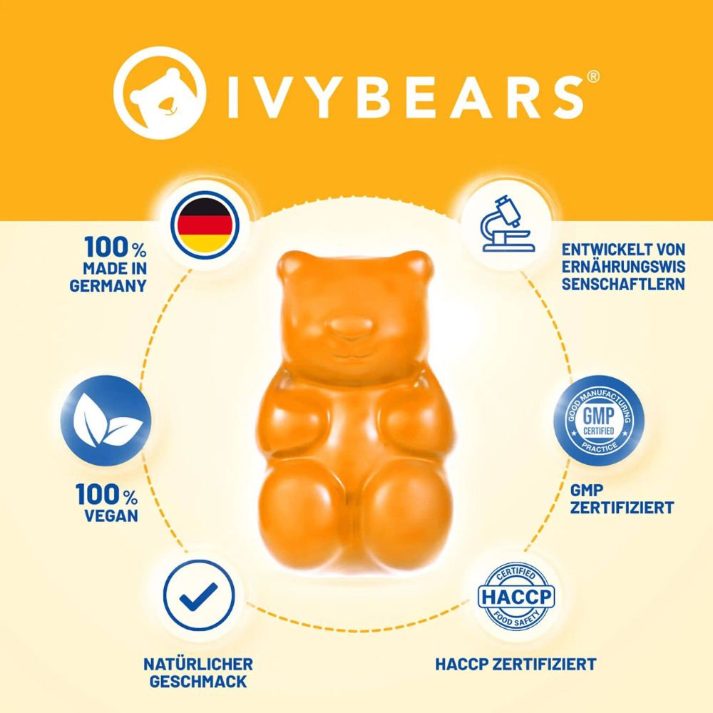 IvyBears | Vitamin D unterstützt Knochen und Immunsystem - 60 Gummibärchen