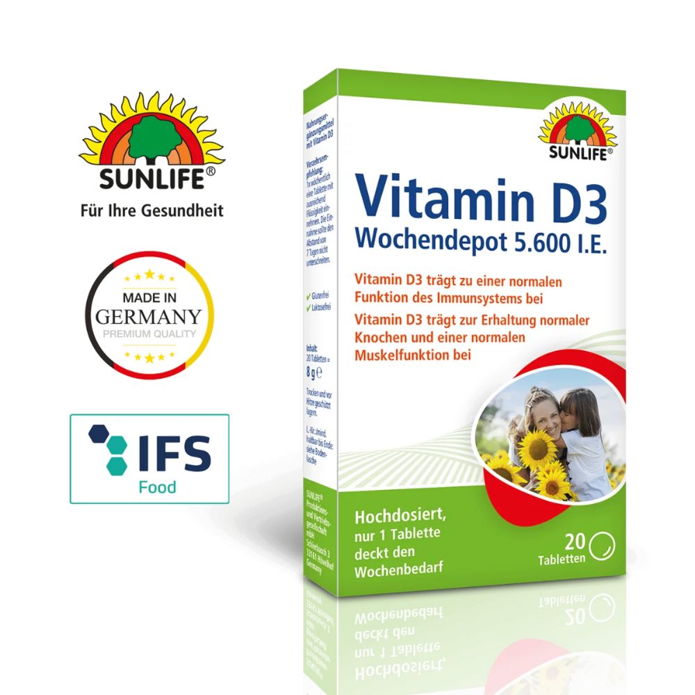 Sunlife | Vitamin D3 Wochendepot - 20 Tabletten