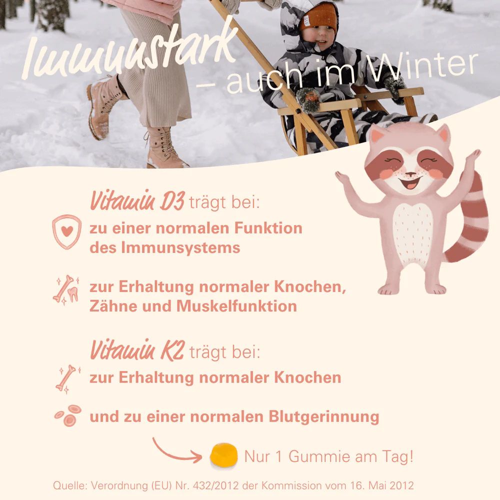 WOWTAMINS I Vitamin D3 + K2 Gummies – für Knochen & Immunsystem