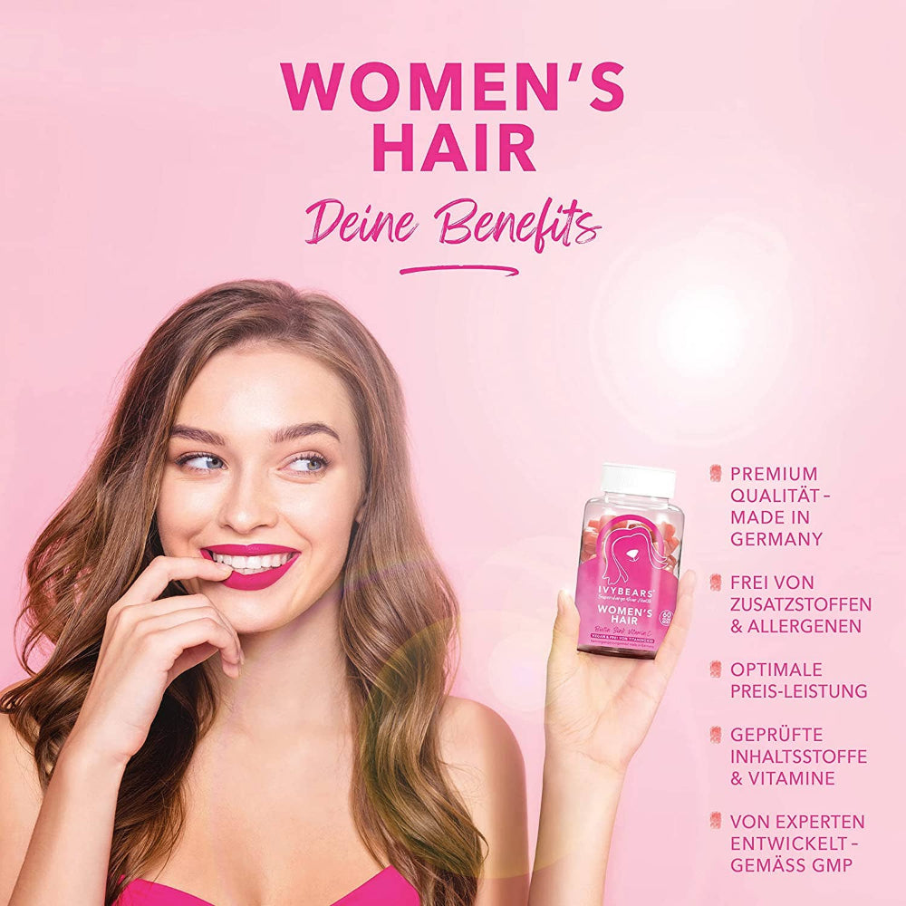 IvyBears | Women´s Hair Vitamins - Multi-Vitamin-Komplex für Haar, Haut & Nägel