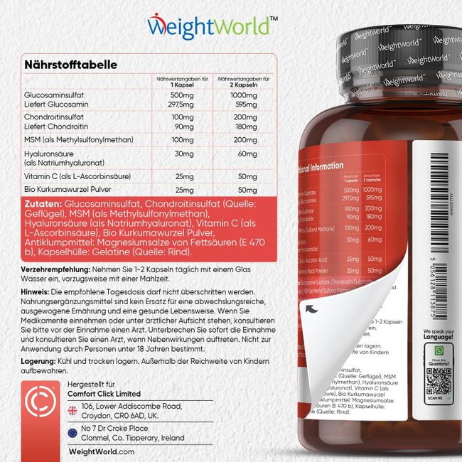 WeightWorld Glucosamin Chondroitin & MSM
