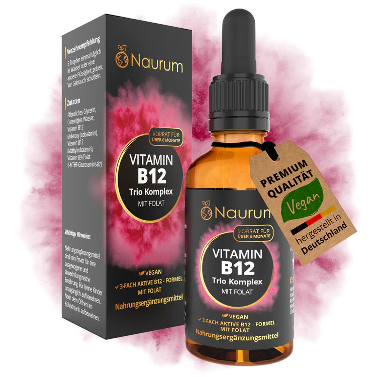Naurum | Vitamin B12 Trio Komplex mit Folat - 50ml