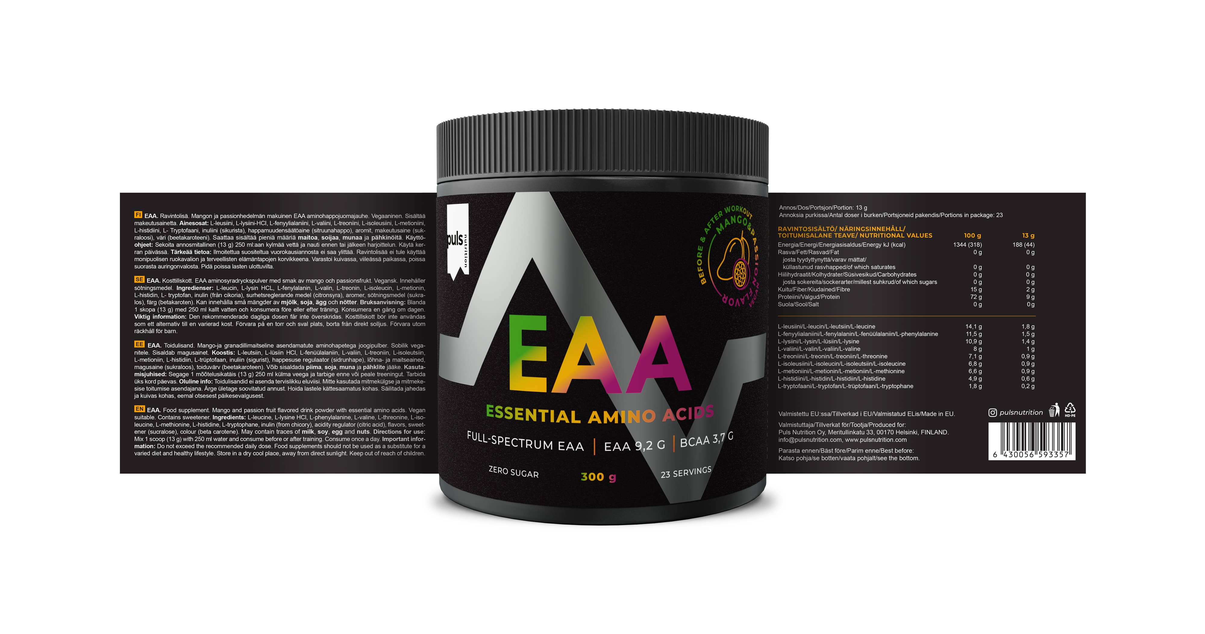 Puls Nutrition | EAA Mango & Passion mit essentielle Aminosäuren - 300 g