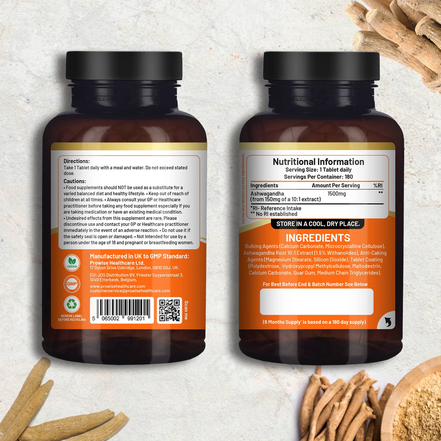 Prowise Healthcare | Ashwagandha 1500 mg - 180 vegane Tabletten