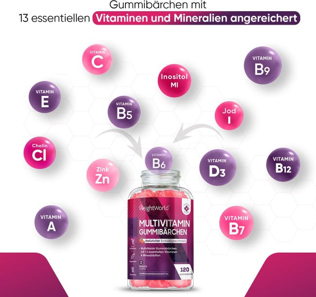 WeightWorld | Multivitamin Gummibärchen - 120 Stück